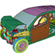 Vehicle Crash analysis with work hardening