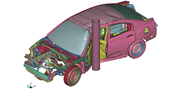 加工硬化の影響を考慮した自動車衝突解析事例