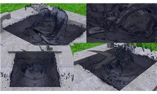 図1 ALEを用いた水の解析結果CG動画(blender<sup>®</sup>による)