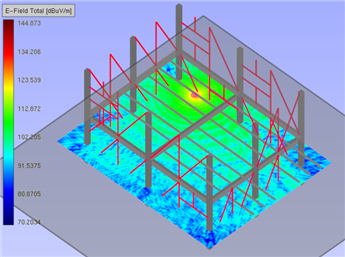 左：1階の電界強度　右：2階の電界強度