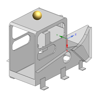 図1. 建設機械キャビンへのFOPS性能試験